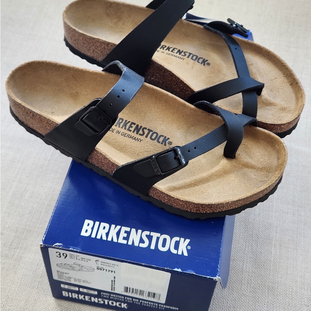 Women’s Birkenstock Black Cross-Strap Sandals - Picture 2 of 4